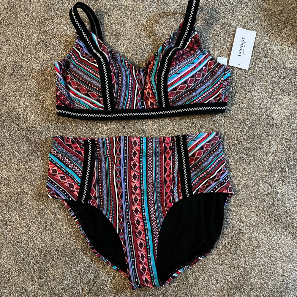 NWT Swimsuits for All - 2 Piece High Waisted bottom - Size 18